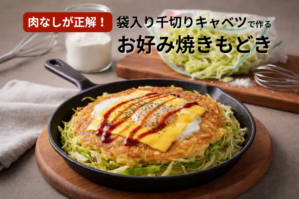 袋入り千切りキャベツのお好み焼きもどき