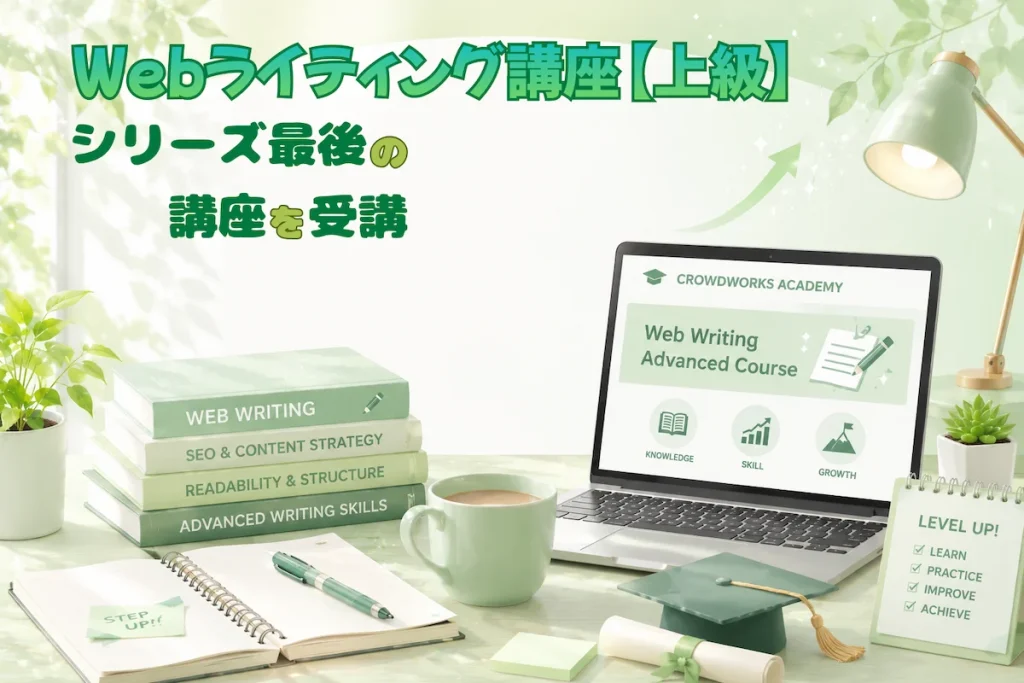 Webライター向け上級講座でライティング技術向上を学ぶイメージ