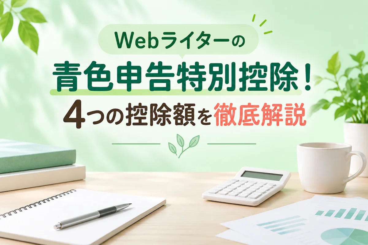 Webライターの青色申告特別控除！4つの控除額を徹底解説