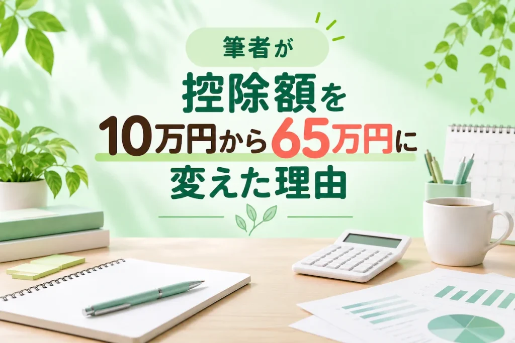 筆者が控除額を10万円から65万円に変えた理由のアイキャッチ画像