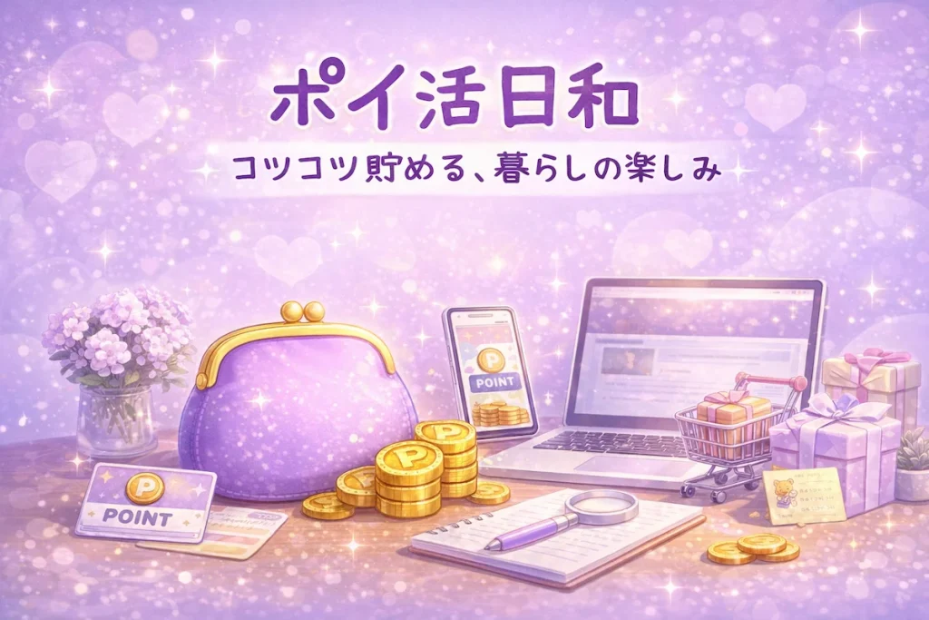 ポイ活でコツコツ貯める暮らしを紹介するブログのアイキャッチ画像